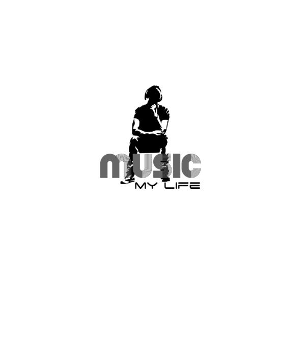 music my life minta szürke pólón