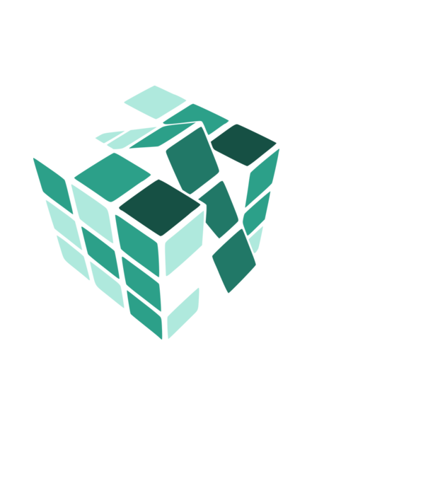 Rubik blue minta világoskék pólón
