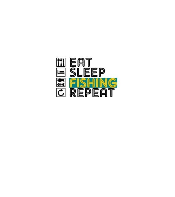 eat sleep fishing repeat minta szürke pólón