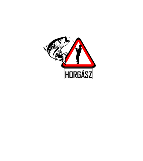 horgász kresz minta szürke pólón