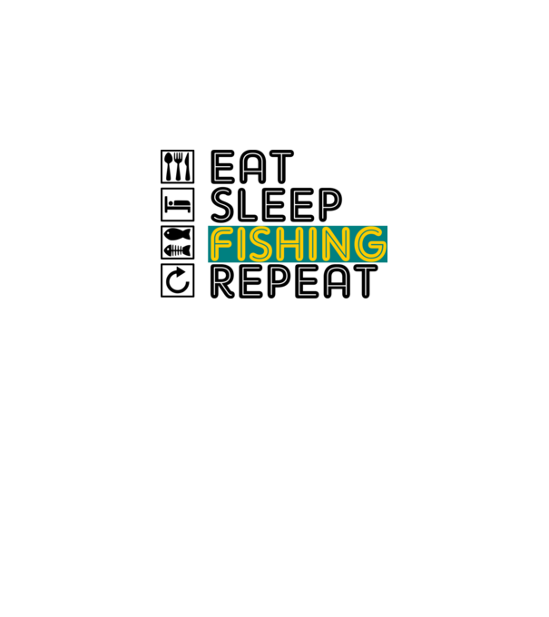 eat sleep fishing repeat minta szürke pólón