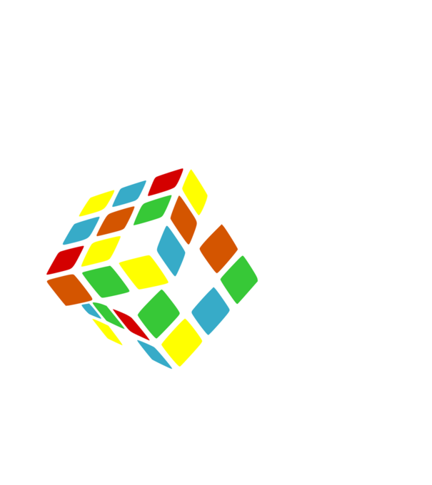 Rubik fehér minta fekete pólón