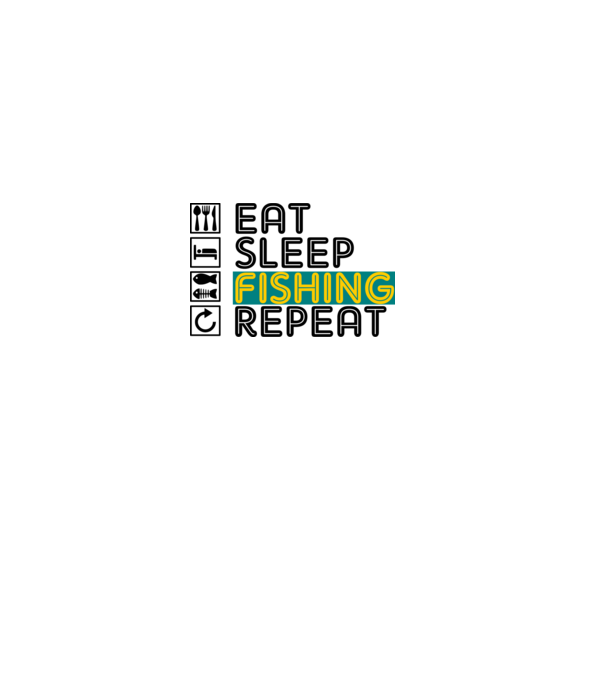 eat sleep fishing repeat minta szürke pólón