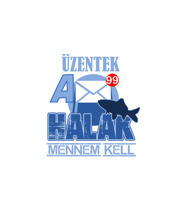 üzentek a halak minta fehér pólón