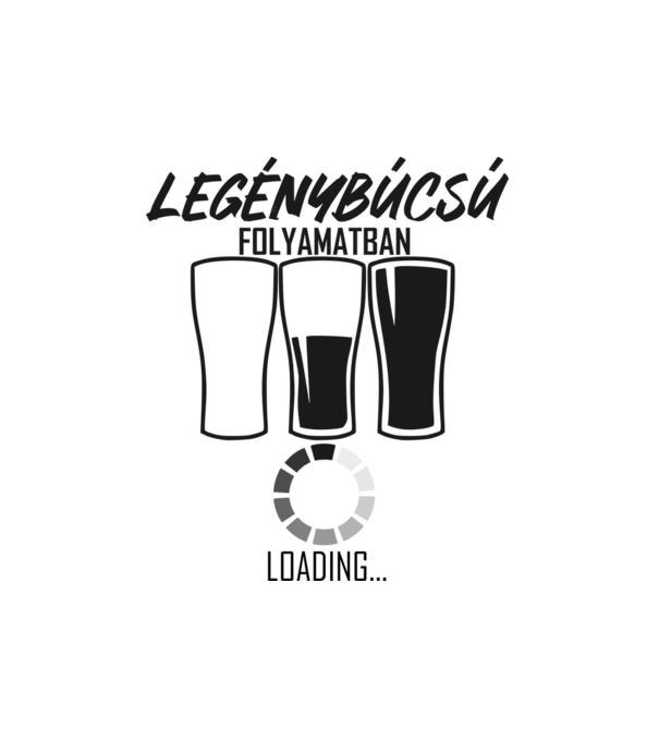 loading legénybúcsú minta fehér pólón