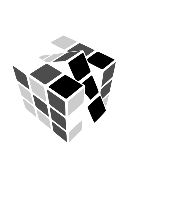 Rubik minta fekete pólón