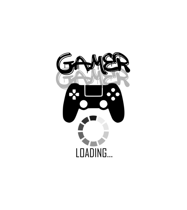gamer loading01 minta fehér pólón