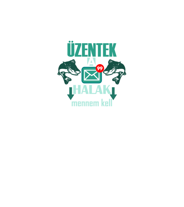 üzentek a halak minta fekete pólón