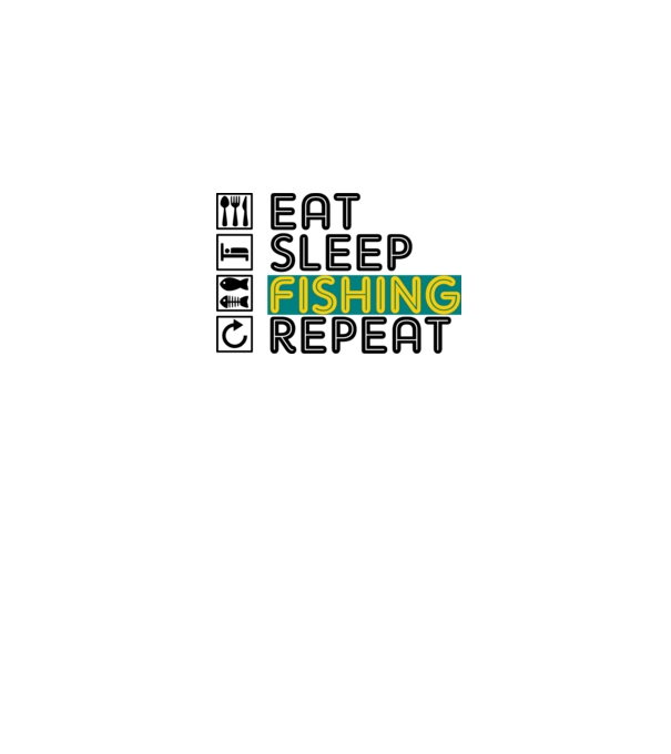 eat sleep fishing repeat minta szürke pólón