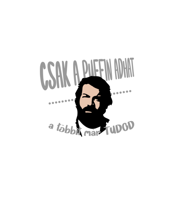 csak a puffin minta fehér pólón