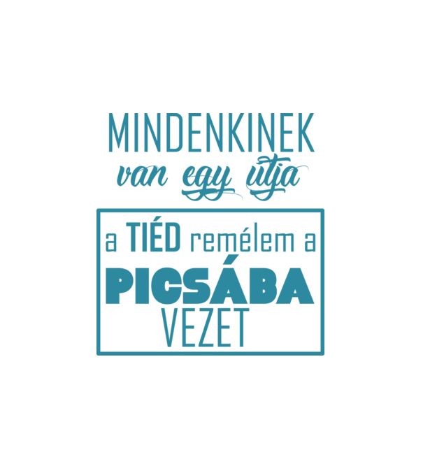 van egy út kék minta fehér pólón