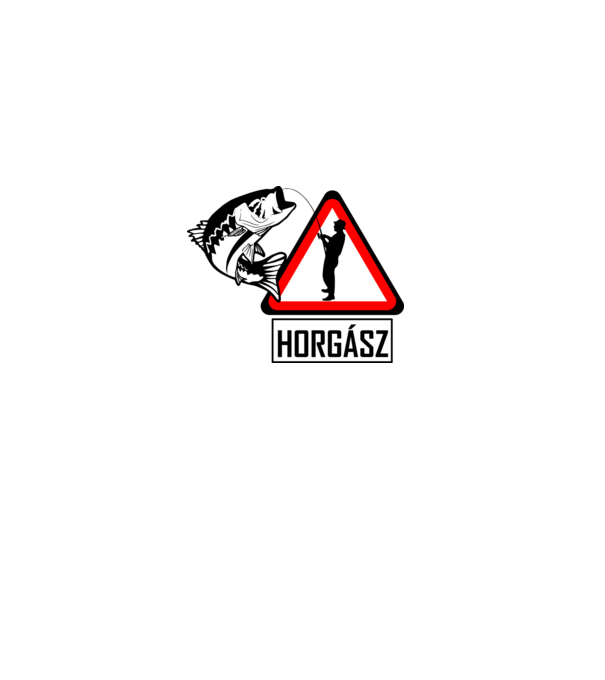 horgász kresz minta szürke pólón