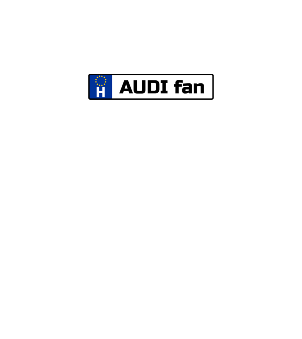 rendszám Audi minta szürke pólón