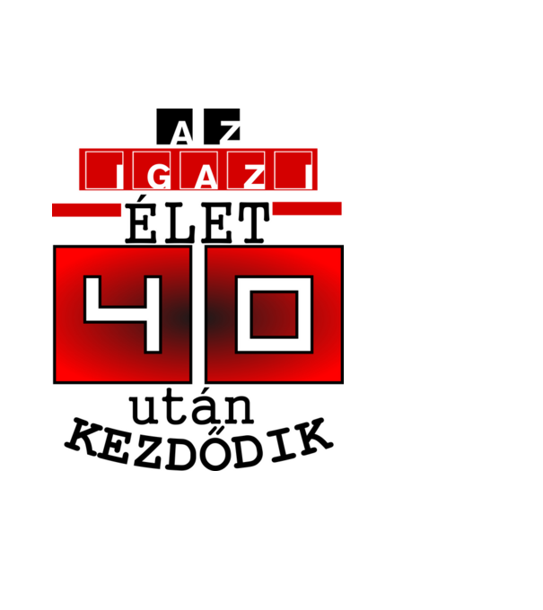 40 után minta világoskék pólón