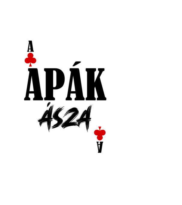 A card apák fehér minta fekete pólón