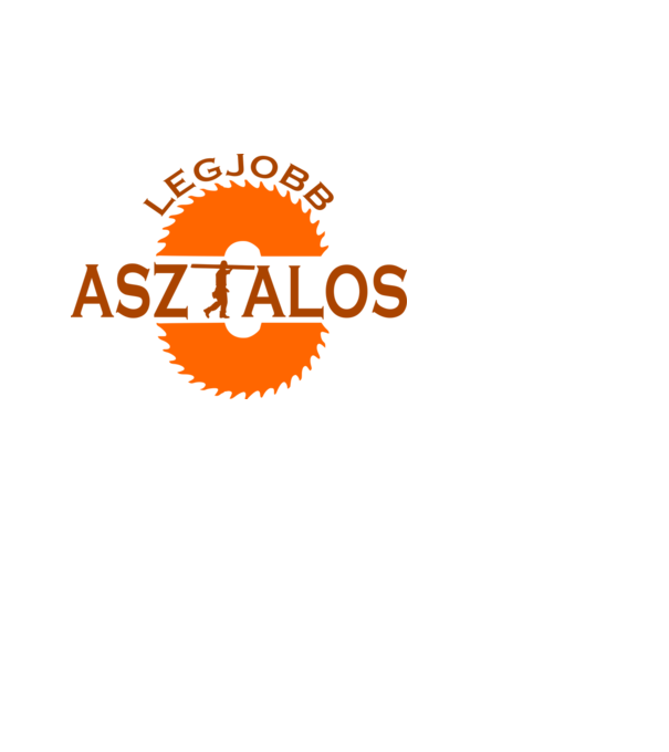 asztalos barna minta fehér pólón