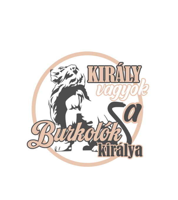 király vagyok burkoló minta fehér pólón