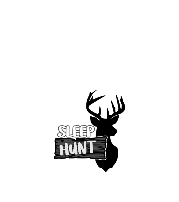 eat sleep hunt fehér minta fekete pólón