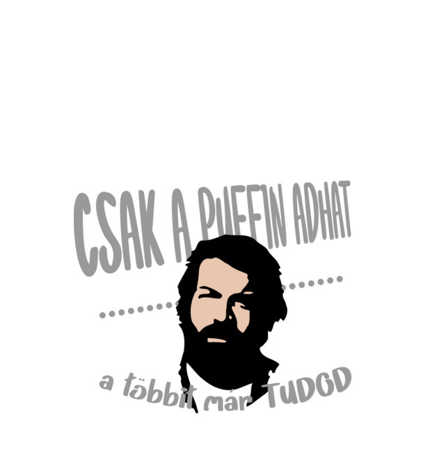 csak a puffin minta fehér pólón