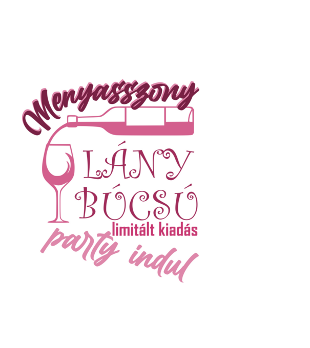 lánybúcsú party indul menyasszony minta fekete pólón