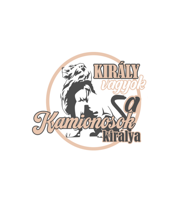 király vagyok kamionos minta fehér pólón