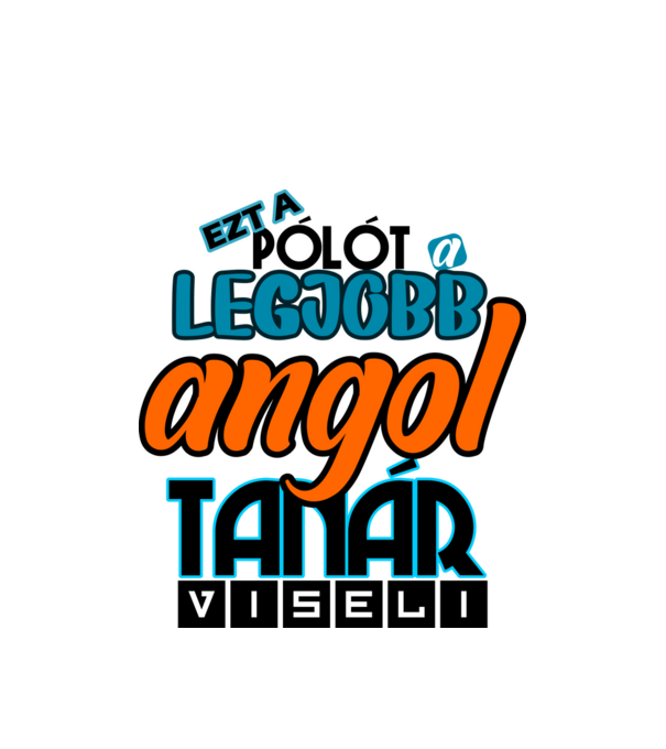 angol tanár minta fehér pólón