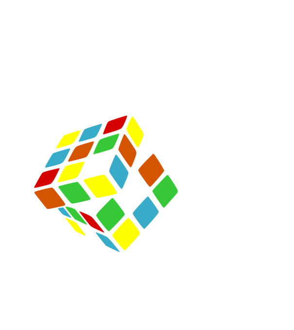 Rubik fehér minta fekete pólón