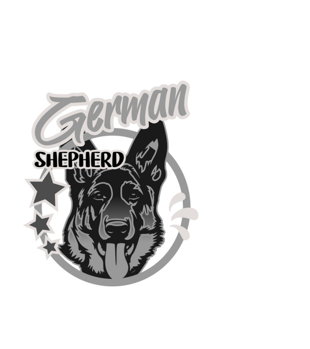 german shepherd minta fehér pólón