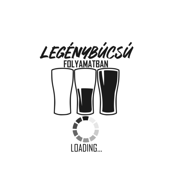 loading legénybúcsú minta fehér pólón