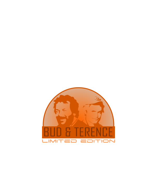 BUD & TERENCE minta fekete pólón