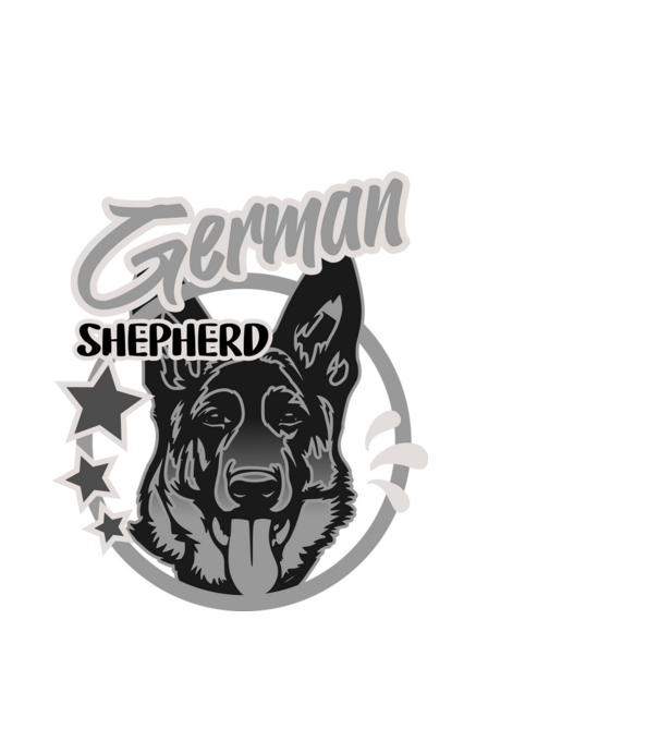 german shepherd minta fekete pólón