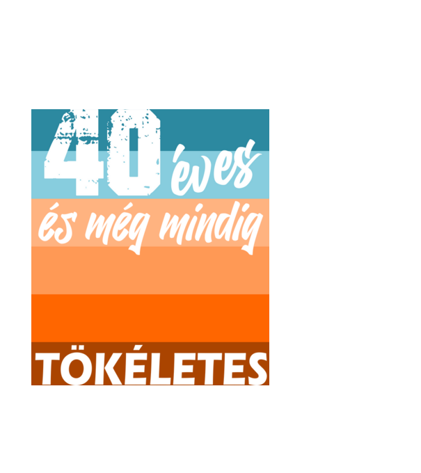 40 éves minta fehér pólón