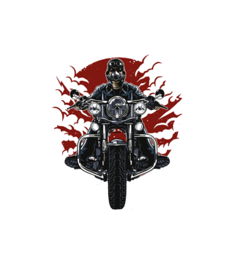 Wild Biker minta fehér pólón
