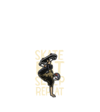 Skate Eat Sleep Repeat minta fekete pólón