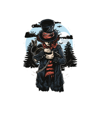 Mad Hatter minta fehér pólón
