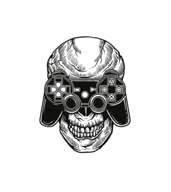 Skull Gamers minta fehér pólón