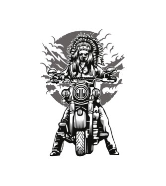 Indian Chief Motorcycle minta fehér pólón