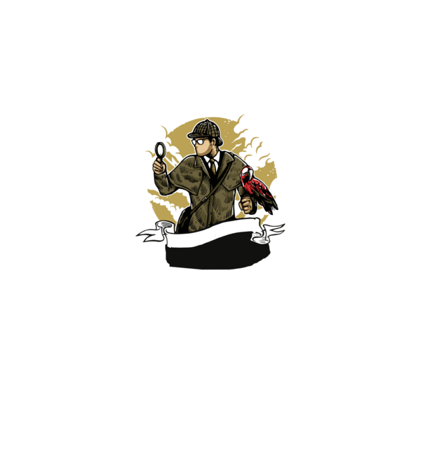 Sherlock Holmes minta fekete pólón
