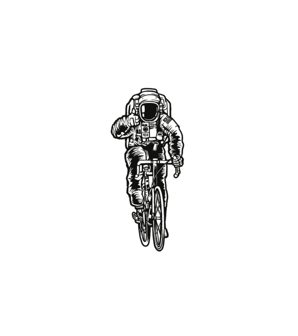 Astronaut Bicycle minta fehér pólón
