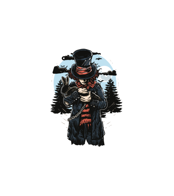 Mad Hatter minta fehér pólón