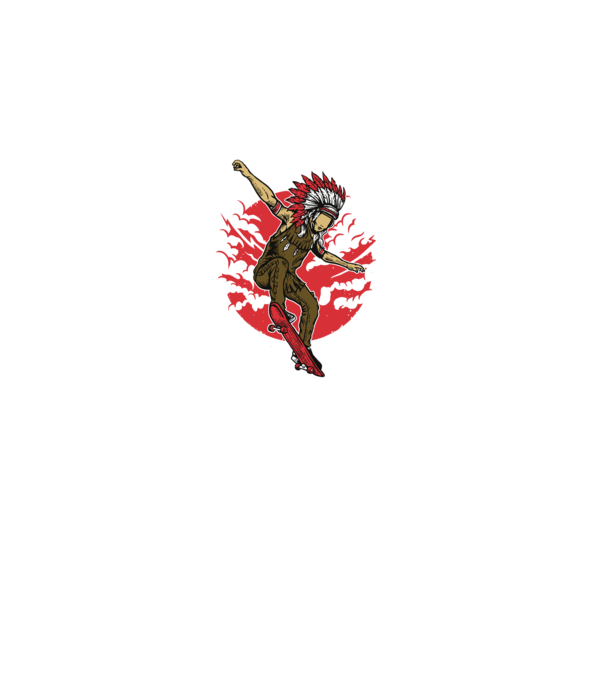Indian Chief Skateboard minta szürke pólón