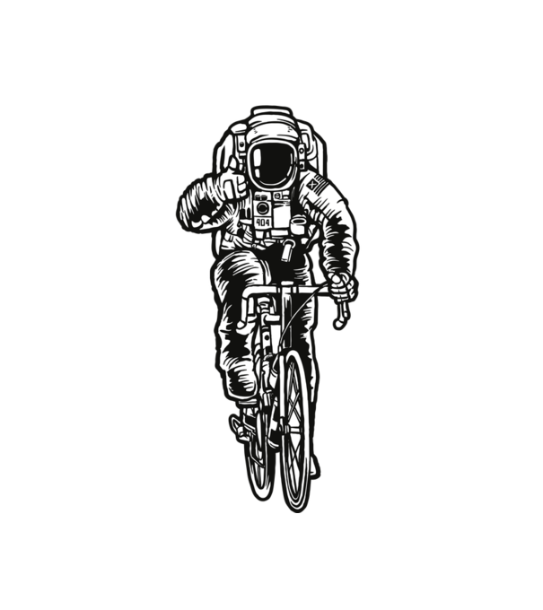 Astronaut Bicycle minta fehér pólón