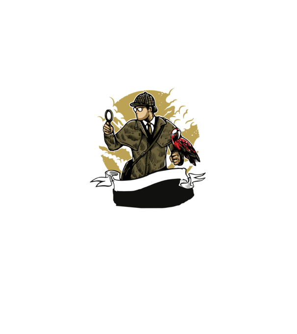 Sherlock Holmes minta fekete pólón