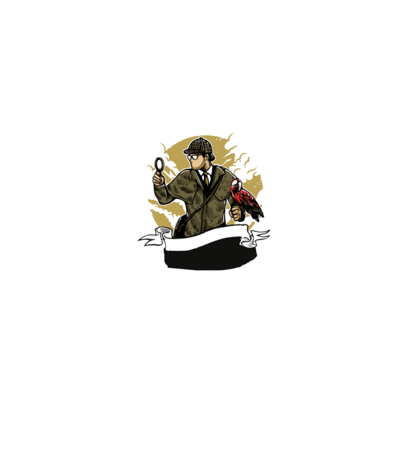 Sherlock Holmes minta fekete pólón
