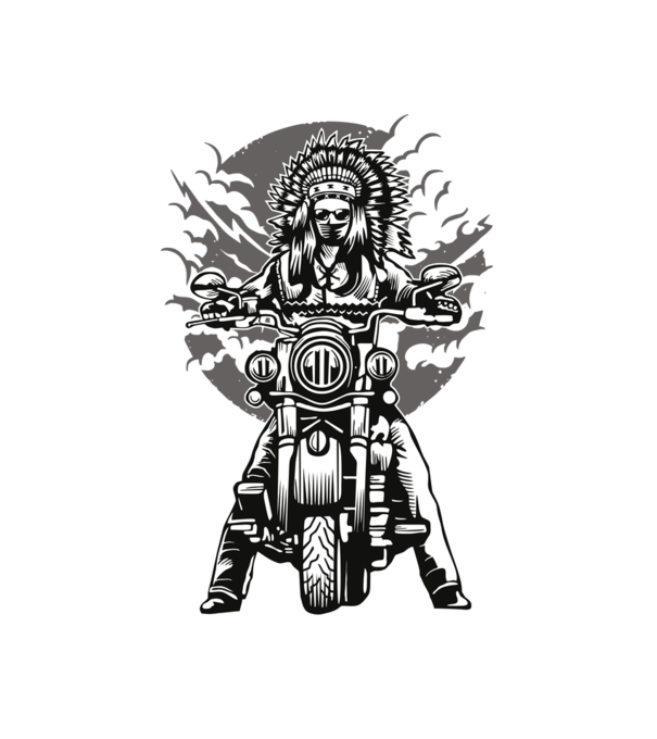 Indian Chief Motorcycle minta fehér pólón