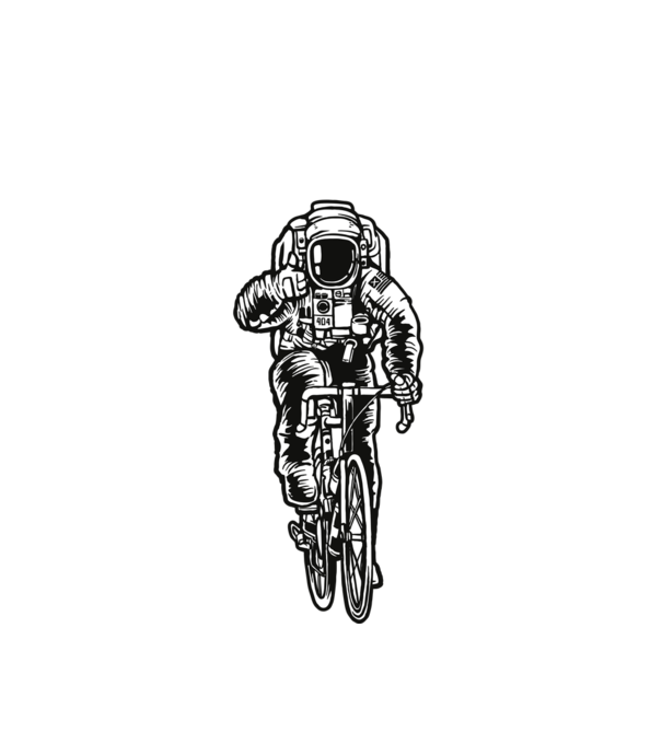 Astronaut Bicycle minta fehér pólón