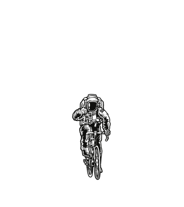Astronaut Bicycle minta fekete pólón