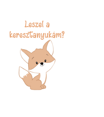 Leszel a keresztanyukám rókás minta fekete pólón