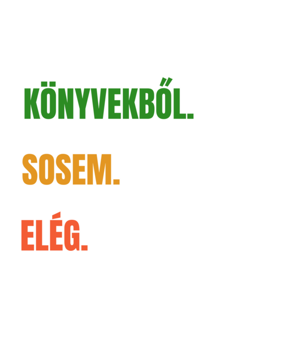 Könyvekből sosem elég minta fekete pólón