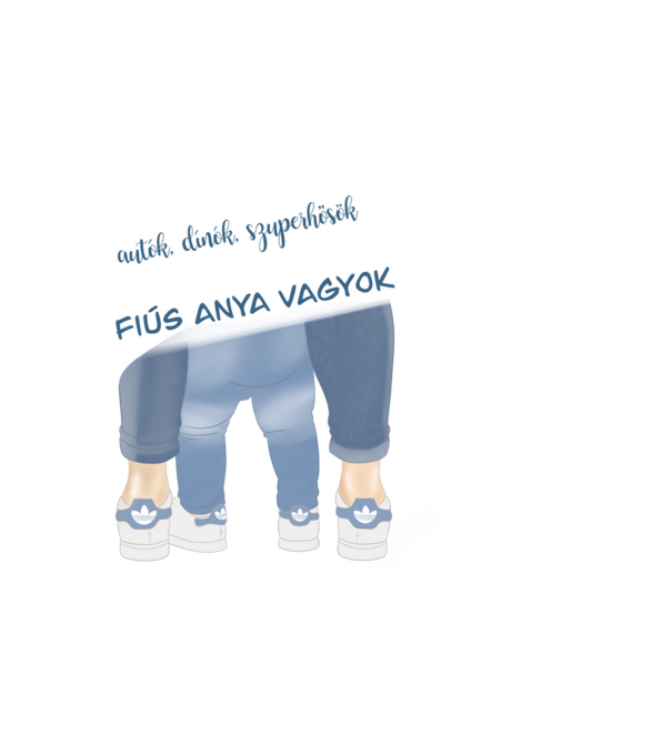 Fiús anya minta világoskék pólón